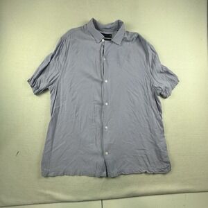 AllSaints Shirt Mens Large Light Purple VENICE Short Sleeve Ram Skull Lightweigh